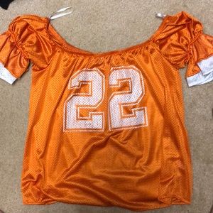 Off-The-Shoulder Orange Jersey Top